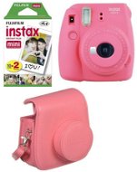 Fujifilm Instax Mini 9 pink red + 20x Film + Case + Frame - Instant Camera