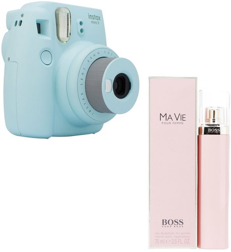 Fujifilm Instax Mini 9 light blue + HUGO BOSS Ma Vie Pour Femme EdP 75ml - Instant Camera - Main image