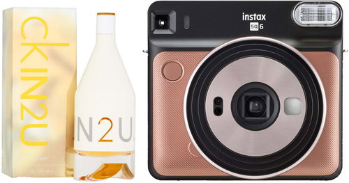 Fujifilm Instax Square SQ6 Gold + CALVIN KLEIN IN2U EdT 150ml - Instant Camera - Main image