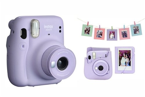 Fujifilm Instax Mini 11 Lila ACC 11 + Mini Lila - Kit Sofortbildkamera Violett Violett