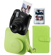Fujifilm Instax Mini 11 Black + Lime Accessory Set + 10x Photo Paper - Instant Camera