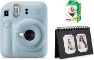 FujiFilm Instax Mini 12 Pastel Blue + mini film 20ks fotek + Instax desk album 40 Black - Instantní fotoaparát