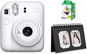 FujiFilm Instax Mini 12 Clay White + mini film 20ks fotek + Instax desk album 40 Black - Instant Camera