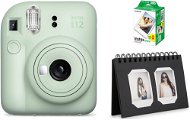FujiFilm Instax Mini 12 Mint Green + mini film 20ks fotek + Instax desk album 40 Craft - Instantní fotoaparát