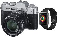 Fujifilm X-T30 strieborný + XF 18–55 mm + Apple Watch Series 3 38 mm GPS Vesmírne sivý hliník - Digitálny fotoaparát