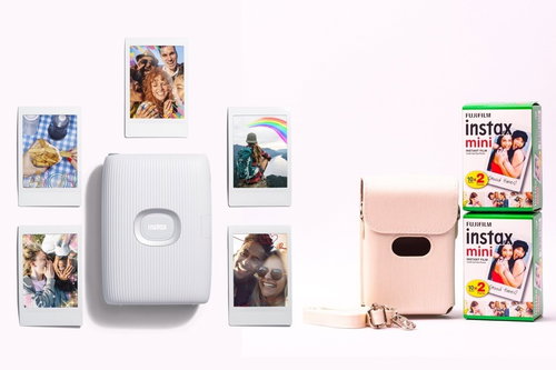 Fujifilm Instax Mini Link 2 Clay White + Link Case White Bundle - Mobiler Drucker - Hauptbild