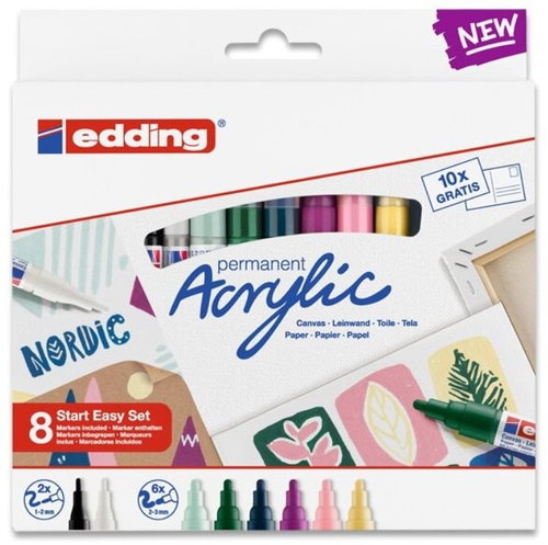 EDDING, 5100 a 5300, akrylový, permanentní, sada 8 ks, Nordic Easy Start - Popisovač - Main image