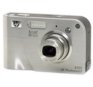 HP PhotoSmart R707 stříbrný (silver), CCD 5 Mpx, 3x zoom, 1,8" LCD, Li-Ion, SD/ MMC - Digital Camera