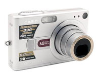 CASIO EX Z50 Exilim stříbrný (silver), CCD 5 Mpx, 3x zoom, 2" LCD, Li-Ion, SD/ MMC - Digital Camera