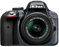 Nikon D3300 + grau Objektiv 18-55mm AF-S DX VR II - Digitale Spiegelreflexkamera