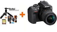 Nikon D3400 čierny + 18 – 55 mm VR + 70 – 300 VR + Rollei Premium Starter Kit - Digitálny fotoaparát