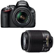Nikon D5100 Black + 18-55 II AF-S DX + 55-200 AF-S Lenses - DSLR Camera