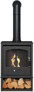 OKO Bioethanol fires S2 biokrb na ethanol s vysokou šikomou rourou a úložným prostorem na dřevo, ant - Bioethanol Fireplace