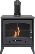 OKO Bioethanol fires S4 biokrb na ethanol se šikmou rourou, volně stojící, antracitově šedý - Bioethanol Fireplace