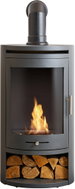 OKO Bioethanol fires S5 biokrb na ethanol se šikomou rourou a úložným prostorem na dřevo, antracitov - Bioethanol Fireplace