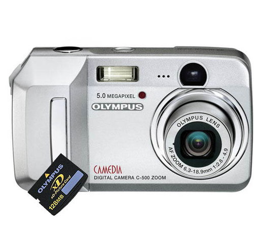 Olympus C-500 Zoom - 5,0 mil. bodů, zoom optický 3x / digitální 4x, interní paměť 14 MB + xD karta 1 - Digital Camera - Main image