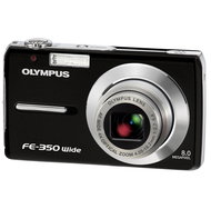 Olympus FE-350 Zoom černý (wide black), CCD 8 Mpx, 4x zoom, 3" LCD, Li-Ion, xD, face detection - Digital Camera
