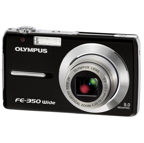 Olympus FE-350 Zoom černý (wide black), CCD 8 Mpx, 4x zoom, 3" LCD, Li-Ion, xD, face detection - Digital Camera - Main image