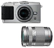 OLYMPUS E-P3 + Objektivy 14-42mm II R + 40-150mm silver/ silver - Digital Camera