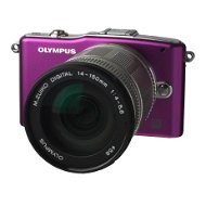 OLYMPUS E-PM1 + objektiv 14-150mm purple/ silver - Digital Camera