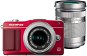  Olympus PEN E-PM2 + lens 14-42 mm II R + 40-150 mm R red/silver  - Digital Camera