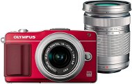 Olympus PEN E-PM2 + 14-42 mm-Objektiv 40-150 mm II R + R rot / silber - Digitalkamera