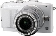 Olympus PEN E-PL6 + 14-42 mm objektív II R Fehér / Ezüst + külső vaku - Digitális fényképezőgép