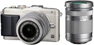 Olympus PEN E-PL6 + 14-42 mm objektív II R + 40-150 mm-es objektívvel R ezüst / ezüst - Digitális fényképezőgép