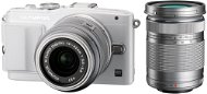 Olympus PEN E-PL6 + 14-42mm II R Objektiv + 40-150mm R Objektiv weiß / silbern - Digitalkamera