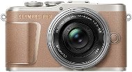 Olympus PEN E-PL10, Brown + Pancake Zoom Kit 14-42mm, Silver - Digital Camera