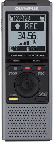 Olympus VN-731PC gray + TP8 Telephone Pickup - Voice Recorder - Main image