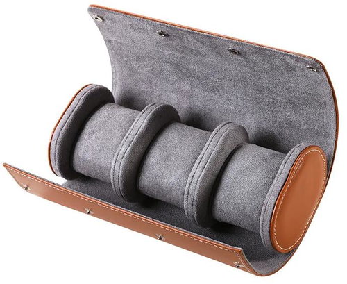 OLEVS Europe Leather case for three watches beige - Watch Box - Main image