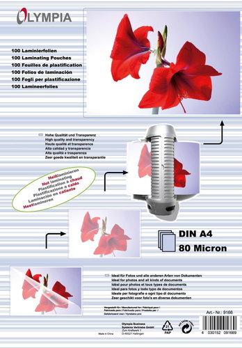 Olympia A4/160 Glossy - Package 100 pcs - Laminating Film - Main image