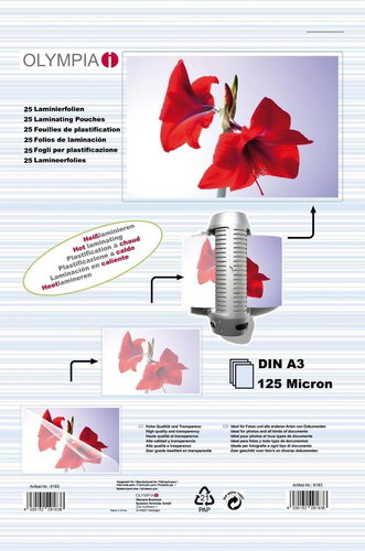 Olympia A3/250 Glossy - Package 25 pcs - Laminating Film - Main image