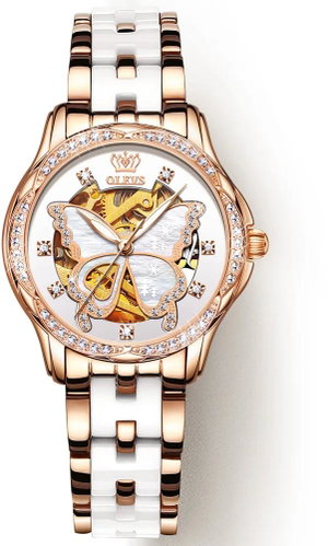 OLEVS White Butterfly 6622 Ceramic - Women's Watch - Main image