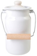 Olymp Enamel milk jug 11,5 cm, 2,0 l, white with blue rim 154/01b - Milk Can