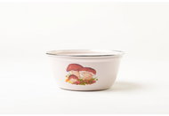 Olymp Mushrooms, enamel bowl with stainless steel rim 16 cm, 0,6 l - Small Bowl