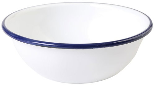 Olymp Bowl 24,6 cm, 2,5 l, white with blue rim 154/01b - Small Bowl - Main image
