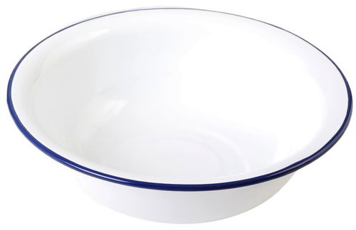Olymp Bowl 40 cm, 9,0 l, white with blue rim 154/01b - Bowl - Main image