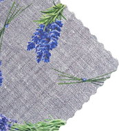 Olzatex Teflon tablecloth print Lavender lettering 100 × 140 - Tablecloth