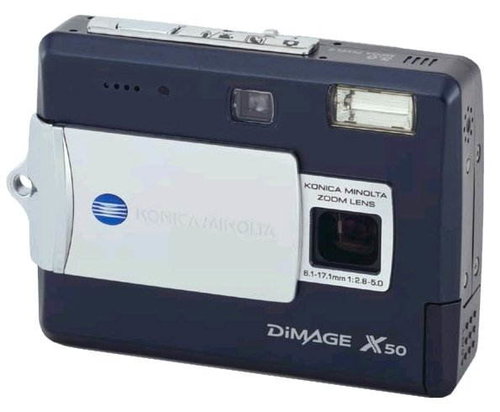 Konica Minolta DiMAGE X50, 5.0mil., 3x opt. / 4x digit. zoom - černý (black) - Digital Camera - Main image
