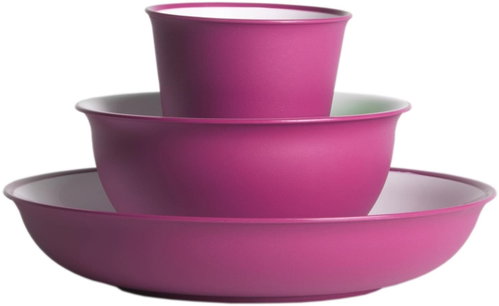 Omada Unbreakable Sanaliving Set 3pcs Fucsia - Camping Utensils - Main image