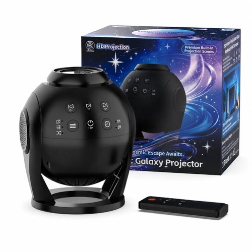 Bolong BL-VP03 dynamic galaxy projector, 100 video scenes, remote control, black - Light Projector - Main image