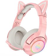 Onikuma K9 With Cat Ears Pink - Gamer fejhallgató
