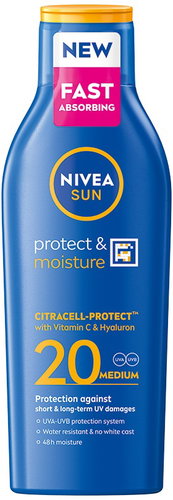 NIVEA SUN Protect & Moisture SPF20 200 ml - Sun Lotion - Main image