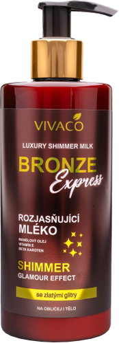 VIVACO Bronze Express Illuminating Lotion with Gold Glitters 300 ml - Sun Lotion - Main image