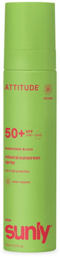 ATTITUDE Mineral Sunscreen Spray Sunly Kids SPF 50+ Watermelon Coco 75 ml - Sun Spray - Main image