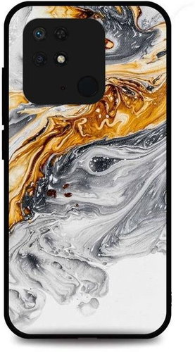 TopQ Cover LUXURY Xiaomi Redmi 10C solid Marble gray-gold 75131 - Phone Cover - Main image