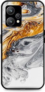 TopQ Cover LUXURY Realme 9 solid Marble gray-gold 75082 - Phone Cover