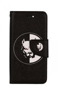 TopQ iPhone SE 2022 book case Black and white pitbull 74962 - Phone Case